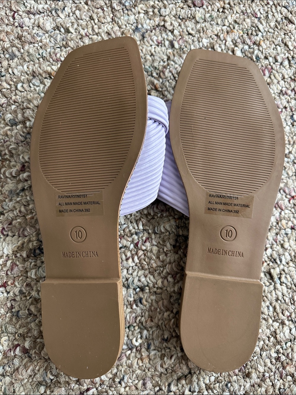 Steve Madden Light Lavender Ribbed Cross-Band Slide Sandals - Picture 4 of 6